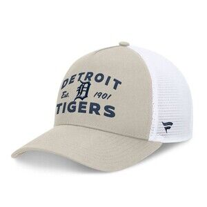 Detroit Tigers Fanatics A-Frame Trucker Adjustable Hat - Stone